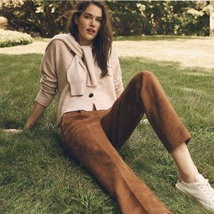 Tommy Hilfiger Women's Faux-Suede Brown Pants - 12